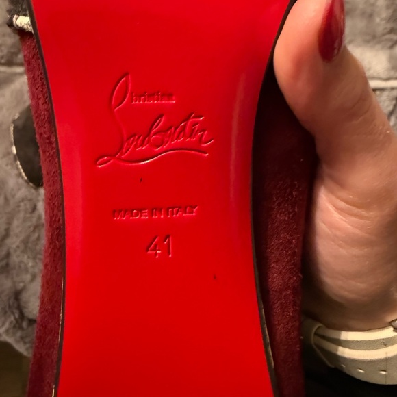 Christian Louboutin LouLou US size 10 EU 41 Suede Boots with Snakeskin AUTHENTIC - Picture 7 of 11